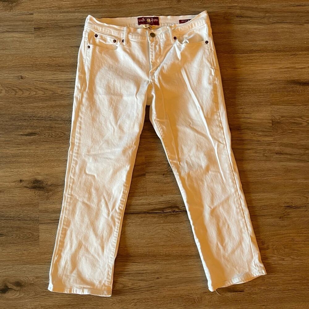 Lucky Brand Sweet’n Crop White Jeans Size 10 Inseam 30”